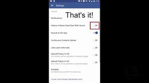 In order to stop auto playing of videos, select click on the settings under your profile icon on the facebook page. Facebook Android App How To Turn Off Video Autoplay Sound Youtube