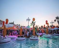 Pool Party At Ocean Beach San Antonio Ibiza Spain Ibiza Party Ibiza Beach Club Ibiza Beaches Party