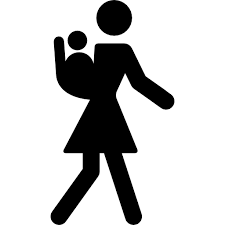 Mother Walking With Baby At Her Back Free Vector Icons Designed By Freepik Vector Icon Design Free Icons Vector Free