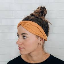 Soft Comfort Headband Wear Multiple Ways No Slip Navy Orange Floral
