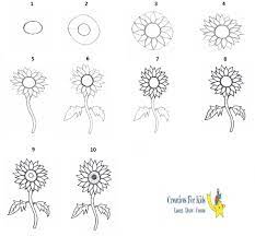 Then add lines going towards the stem in the middle. How To Draw A Sunflower Step By Step Tutorial Flower Sunflower Sunflower Drawing Flower Drawing Tutorials Simple Flower Drawing