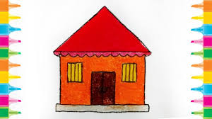Kid made modern purrmaid canvas kit. Simple House Drawing For Kids Learning Colors Very Easy Youtube
