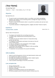 When it comes to finding jobs as an accounting clerk, the amount of luck you have is directly related to your ability to take the right type of actions. Accounting Clerk Resume Template For Word Word Excel Templates