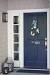 Grey House Teal Door