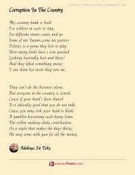 Corruption In The Country Poem By Adebayo Sir Toby