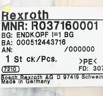 31705 BOSCH REXROTH TRAVERSE UNIT, END HEAD, I=1 BG (NEW ...