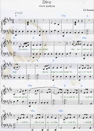 Ed Sheeran Dive Pdf From Divide Piano Sheets Download Sheet Music With Instrumental Guitar Solo Part Piano Sheet Piano Sheet Music Download Sheet Music