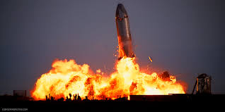 Spacex's giant starship sn9 is pictured attempting to right itself for landing, just before exploding. Starship Sn10 Ground Explosion Captured Minutes After Test Flight And Landing Oc Space