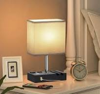 HadinEEon Table Lamp for Bedroom with Fast USB A&C Charging Ports, Bedside  Lamps with 2 Phone Stands, 2 and 3-prong AC Charging Outlets, Touch Lamp ...