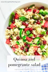 Quinoa And Pomegranate Salad Vegetarian Gluten Free Salad For Lunch Or A Light Dinner Or Picnic In 2020 Healthy Salad Recipes Pomegranate Salad Light Dinner Recipes