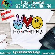 Download Peace Love Happiness Svg Smiley Face Svg Peace Love Svg Heart Svg Dynamic Dimensions
