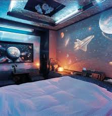 22 Space Themed Room Design Ideas For A New Atmosphere In Your Home In 2020 Outer Space Bedroom Space Themed Bedroom Space Themed Room