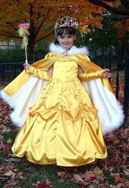 Stunning Belle Golden Satin Costume Gown Custom Size Disney Dresses High Quality Costumes Gowns