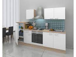 respekta kuchenzeile eiche natura weiss 270 oder 280 cm 1 kuche block kuchenzeilen kuche