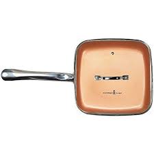 Copper Chef Fry Pan Kitchen Cookware Steel Ceramic 9 5 Deep Square Frying W Lid Copper Chef Pan Frying Pan