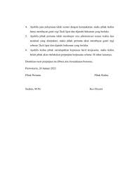 Telah melakukan perjanjian kerjasama usaha dengan kesepakan sebagai berikut: Contoh Surat Perjanjian Kerjasama Usaha Free Download Lengkap