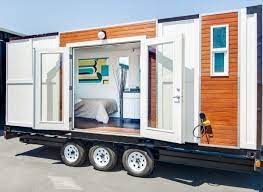 Man Converts Shipping Container Into Tiny Home On Wheels Tiny Mobile House Tiny House On Wheels Container House Design
