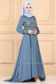 Modaselvim Abiye Puskullu Pul Payet Tesettur Abiye 9146w153 Mavi Special Dresses Hijab Gown Dresses