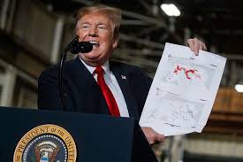 President Donald Trump Showing A Map Declares Isis Will Be