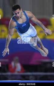 Daniel Villafane from Argentina in a Japanese handstand during the World  Cup Gymnastics in Melbourne. (Photo by Alexander Bogatyrev