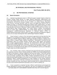 Job application for the post of. My Personal Profile With Cv