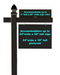 Real estate signs are available in any custom size, as well as the common sizes of 12x18, 18x24 and 24x36 plus rider sizes 6x18, 6x24 and 6x36. Classy Black Vinyl Sign Post Add On Premier Real Estate Post Services
