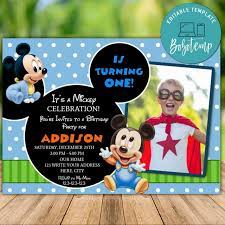 I hope you'll visit our website many times and find another favorite templates of birthday invitation. Editable Mickey Mouse 1st Birthday Invitation Instant Download Bobotemp