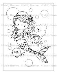 If you love mermaids and if you like adult coloring pages , you will love our free mermaid colouring pages for grown ups tat we have for you today. Mermaid Wit Fish And Bubbles Coloring Page Printable Etsy In 2021 Mermaid Coloring Book Mermaid Coloring Mermaid Coloring Pages