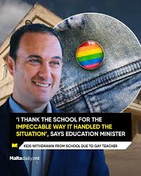 I thank the school for the impeccable way it handled itself within this  situation. The question I pose myself, as a minister and a father, about  what I want my children to