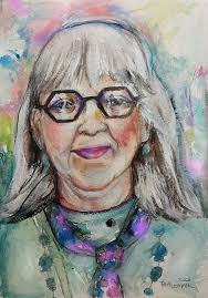 I am 70. I love using acrylics, pastels, colored pencils and water colors.  It is wonderful to be retired and have the time I always dreamed of for art  work. This one