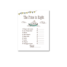 I have a ton of other fun and totally free printable baby shower game sets. Free Printable Baby Shower Nautical Boat Ship Baby Boy Game The Price Is Right Instant Download Instant Download Printables