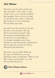 Walt Whitman Poem By Edwin Arlington Robinson