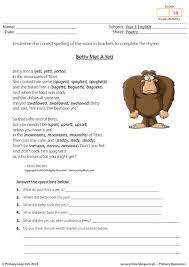 Primaryleap Co Uk Comprehension Betty Met A Yeti Worksheet Comprehension Learning Phonics Free Worksheets For Kids
