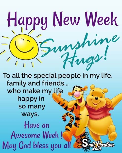 Happy New Week Sunshine Hugs - SmitCreation.com