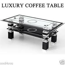 Lx Coffee Table Rectangle Tempered Glass Chrome For Living Room With Lower Shelf 5060885820020 Ebay