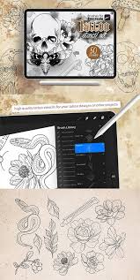 Procreate Tattoo Basic Stencil Set Procreate App Stencils Tattoo Illustration