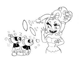 It is also possible to play with two players, the second player then controls mugman; Coloring Pages Cuphead Bosses Cuphead And Mugman Print For Free