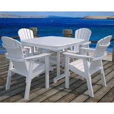 Seashell Adirondack Dining Chairs Square Dining Tables Outdoor Patio Decor Patio Furniture Sets