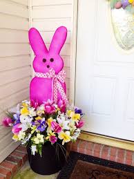 Easter Peep Yard Art Handpainted Outdoor Lawn Art Welcome Peeps Planter Decoration B Easter Decorations Outdoor Easter Porch Decor Easter Front Porch Decor
