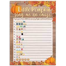 Little Pumpkin Themed Baby Shower Emoji Party Activity 20 Game Cards Classic Orange Distinctivs Walmart Com