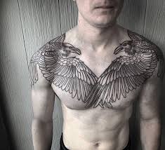 Black And White Eagle Chest Tattoo Baylen Levore Tattoos For Guys Chest Piece Tattoos Tattoos
