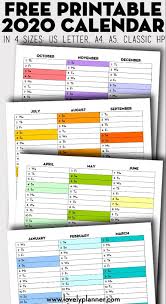 Free Printable 2020 Quarterly Calendar Calendex Style Rainbow Lovely Planner Happy Planner Free Printable Planner Printables Free Quarterly Calendar