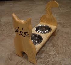 Pets Care Raised Cat Feeder 1 Pint 4 Inch Double Raised Cat Bowl 2 Bowl Cat Feeder Elevated Cat Feeder Cat F Wooden Cat Cat Feeding Station Cat Bowls