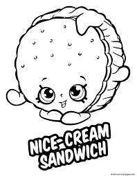 Print Nice Cream Sandwich Coloring Pages Shopkins Colouring Pages Shopkins Colouring Book Shopkins Coloring Pages Free Printable