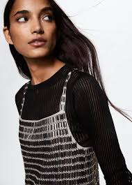 MANGO Rhinestone Applique Dress