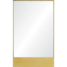 Led bathroom lighted mirror 36 x 36 lighted vanity mirror includes defogger touch switch controls, inner window style. Ren Wil Mt2205 Sadler 36 X 22 Contemporary Gold Framed Wall Mirror Gold Leaf Home Decor Mirrors Accent Mirror From Build Com Inc Accuweather Shop