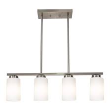 Todoluz Hanging Pendant Light With 4 Opal White Glass Lampshades Farmhouse Chandelier In Brushed Nick Hanging Pendant Lights Pendant Light Farmhouse Chandelier