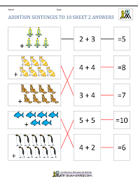 addition worksheets for kindergarten