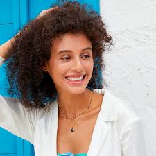 EDITH Collier élégant en or avec médaillon rond, double face