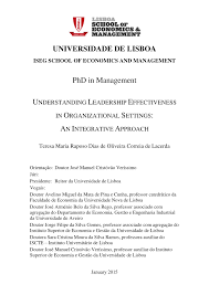 Pdf Understanding Leadership Effectiveness In Organizational Settings An Integrative Approach